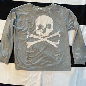 Gray Skull and Crossbones Kids Shirt